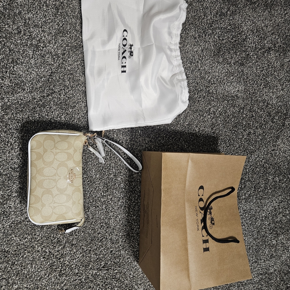 Coach Beige Wristlet